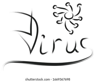 abstract Virus illustration in hand drawn style