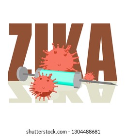 Abstract virus image on backdrop and zika text. Zika virus danger relative illustration. Medical research theme. Virus epidemic alert