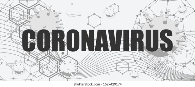 Abstract virus image on backdrop and H5N1 text. H5N1 virus danger relative illustration. Medical research theme. Virus epidemic alert