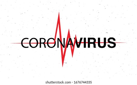 Abstract virus logo typography of MERS-Cov or middle East respiratory syndrome coronavirus and Novel coronavirus 2019-nCoV with text on textured background. Virus Pandemic Protection Concept logotype