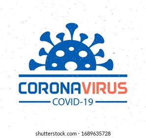 Abstract virus logo typography of MERS-Cov or middle East respiratory syndrome coronavirus and Novel coronavirus 2019-nCoV with text on textured background. Virus Pandemic Protection Concept logotype