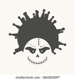 Abstract virus silhouette. Coronavirus virus danger relative illustration. Medical research theme. Virus epidemic alert. Abstract monster face