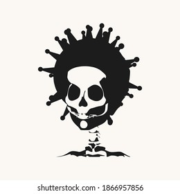 Abstract virus silhouette. Coronavirus virus danger relative illustration. Medical research theme. Virus epidemic alert. Abstract monster face