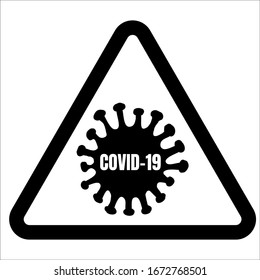 Abstract virus strain model coronavirus 2019-nCoV COVID-19 MERS-Cov Novel coronavirus in the sign of biohazard