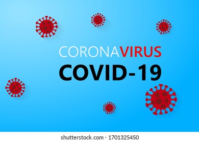 Abstract virus strain model Novel coronavirus COVID-19 on blue background. Novel Corona Virus Disease 2019-nCov Pandemic 