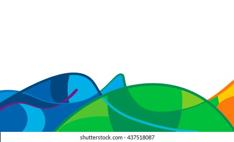 Abstract vision of earth and sea. Rio 2016 vector template for backgrounds, cards, web and journals.
