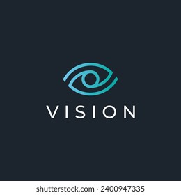 abstract vision eye line logo design