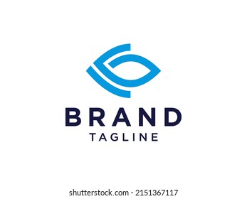 Abstract Vision Eye Logo. Blue Linear Geometric Infinity Style isolated on White Background. Usable for Business and Technology Logos. Flat Vector Logo Design Template Element