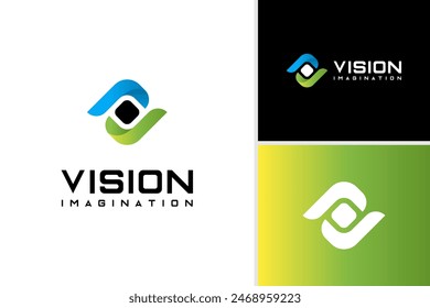 Abstraktes Augen-Logo-Design. Technologie Logo Design Vorlage