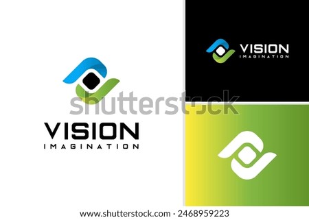 Abstract vision eye logo design. Technology logo design  template