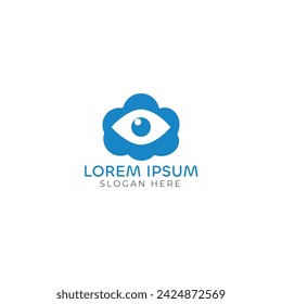Abstract vision logo with white eye icon concept. Vector illustration.