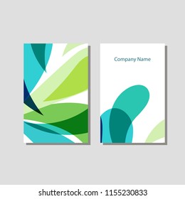 Abstract visit card in flat style. For flower shop, beauty salon, wedding invitation and creative design. Vector illustration