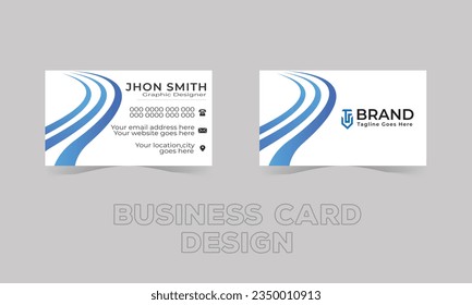 abstract visiting card for business. Abstract shape and blue color with vector format	
