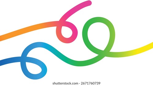 An abstract visual celebrating movement and connection with vibrant, swirling lines of rainbow colors. This dynamic composition evokes energy, creativity, and a playful