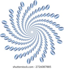 An abstract visual of light blue ovals forming a mesmerizing spiral pattern on a white background. abstract blue swirl