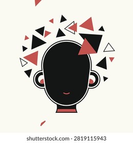 Abstract visual representation of migraine pain, stress, or mental pressure.