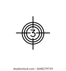Abstract Visual Representation Of A Number Three Centered In A Target