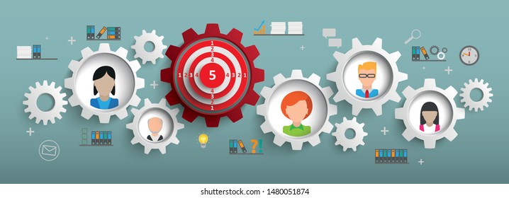 Abstract visualization of teamwork in a company. Eps 10 vector file.