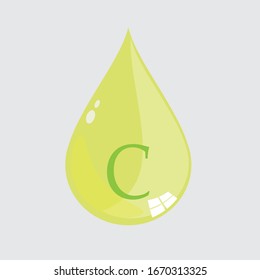 Abstract vitamin C drop,vector illustration