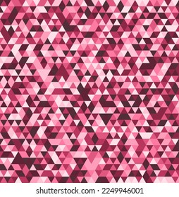 Abstract viva magenta triangle mosaic geometric pattern background vector illustration