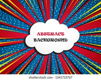 Abstract vivid colorful comic background with copy space in sun burst theme. You can use for ad, poster, selling post, artwork, copy space of text. illustration vector eps10