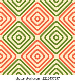 Abstract vivid diamond shape seamless pattern, circle at the centre. For posters, fabric, wrapping, tile.