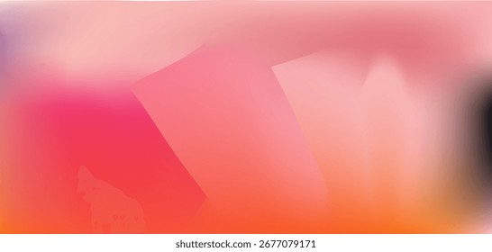 Fondo Abstractas de degradado de malla de color naranja, rojo y rosa coral con superposición de forma cuadrada. Impresión vibrante de colores cálidos para el diseño estético del negocio, Anuncio