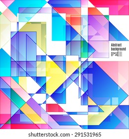 Abstract  vivid geometric background with colored elements.