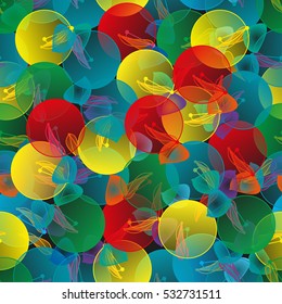 Abstract vivid geometrical seamless pattern with circles.