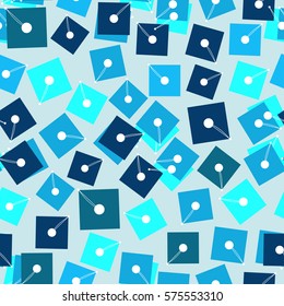 Abstract vivid geometrical seamless pattern with squares and circles.