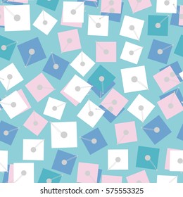 Abstract vivid geometrical seamless pattern with squares and circles.