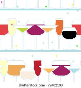 abstract vivid party seamless with glasses