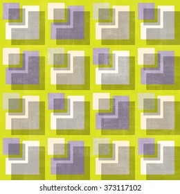 abstract, vivid, seamless pattern with geometric decorative ornament over old paper texture. vector fashion background design