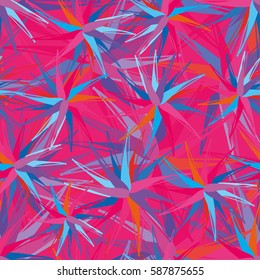 Abstract vivid seamless pattern with geometrical shapes. 