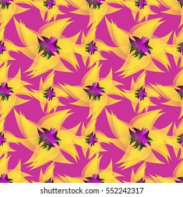 Abstract vivid seamless pattern with unusual geometrical shapes.