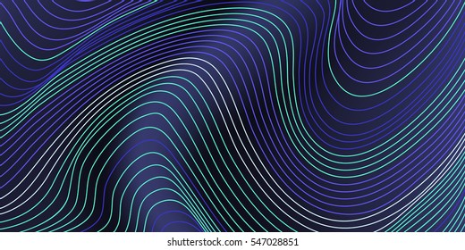 Abstract vivid waves background landscape composition.