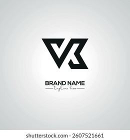 Abstract VK KV Lettermark Logo Design for Corporate Branding.