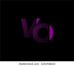 Abstract VO pattern pixel bit squares geometric modern tech logo
