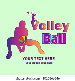 Abstract volleyball player design