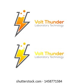 Abstract Volt Thunder and Laboratory Logos, Electricity and Flash Sign, Energy and Power Symbols, Lightning bolt icons, Technology and Science Concept Design Vector