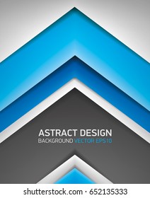 Abstract volume background. Blue and gray stripes, cover for project presentation, vector design