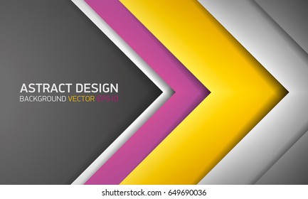 Abstract volume background, yellow, purple and gray stripes, cover for project presentation, vector design