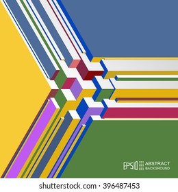 Abstract volume isometric multicolored background.
