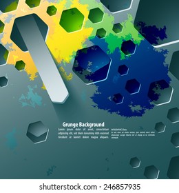 Abstract volume paper graphics template. Vector illustration for your business presentation.