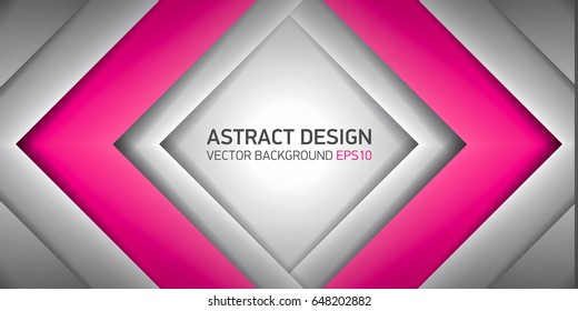 Abstract volume rhombus background, pink inside, cover for project presentation, vector design