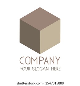 Abstract volume square building logo template
