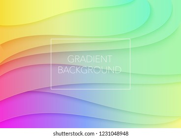 Abstract volumetric 3d gradient color paper cuted art illustration. Vector design layout for posters, business presentations, flyers.