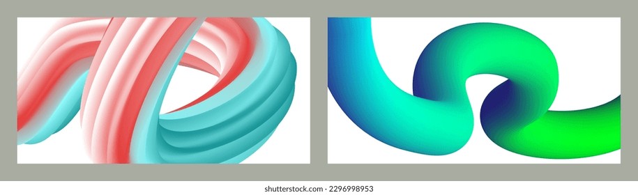 Abstract volumetric background. Cords. set of two illustrations. Toothpaste in a tube. Minimalism. Creative modern background. Cover design, wallpaper, background. eps vector.