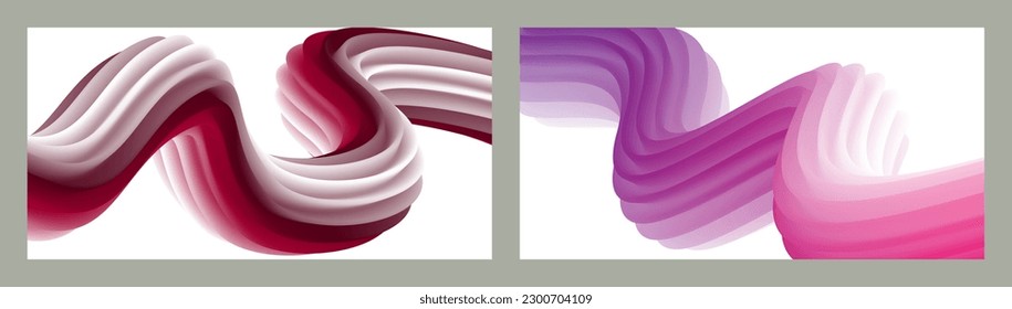 Abstract volumetric background. Cords. set of two illustrations. Toothpaste in a tube. Minimalism. Creative modern background. Cover design, wallpaper, background. eps vector.