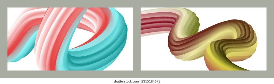 Resumen de fondo volumétrico. Cables. conjunto de dos ilustraciones. Pasta dental en un tubo. Minimalismo. Marco creativo y moderno. Diseño de portada, fondo de pantalla. vector eps.